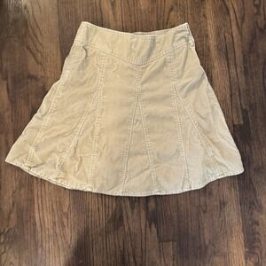 Bass Jeans Tan Corduroy Skirt Women's Size 8 Cotton Blend Fall Knee Length Y2K